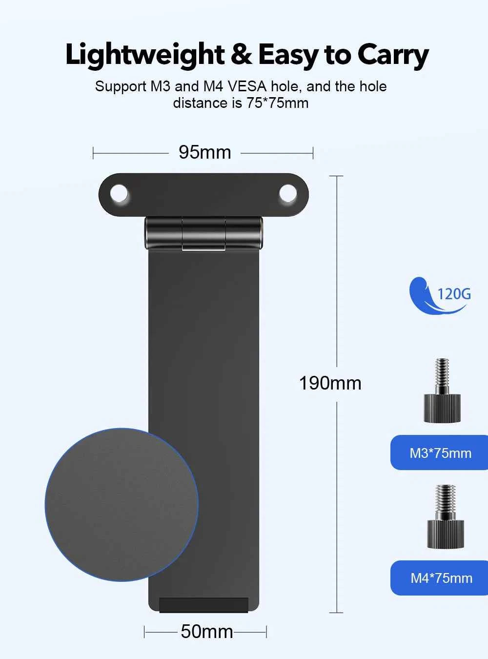 UPERFECT Portable VESA Monitor Stand with Hand Screw 7 to 18.5 inch Freestanding VESA Monitor Desk Mount with Swivel/Tilt/Rotat