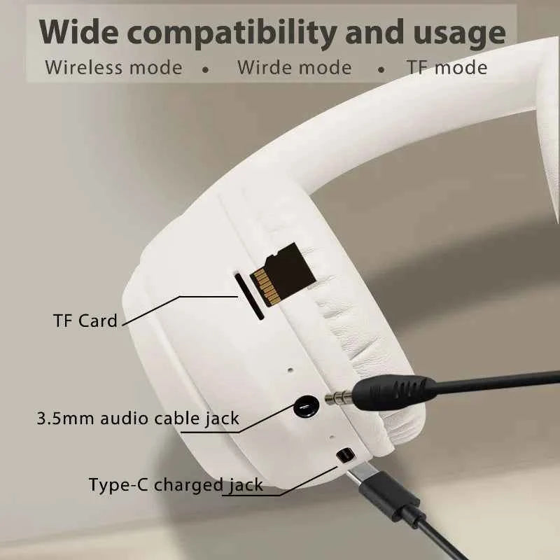 BT5.3 Wireless Headphones with LED Display: Long Battery Life & Multi - Mode Compatibility
