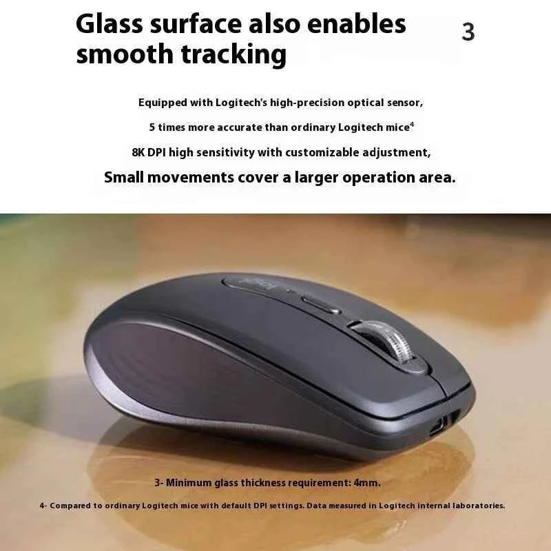Logitech MX Anywhere 3S Business Elite Wireless Mouse Premium Design Multi-Device for Executive Office PC Computer Accessories