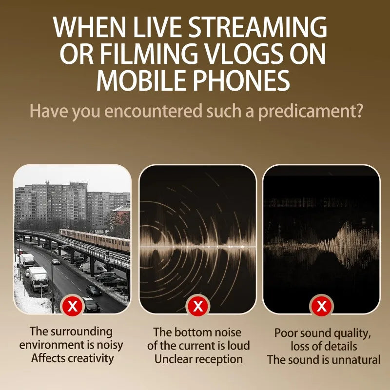 Portable Wireless Lavalier Lapel Microphone Dual-Microphone Plug and Play Mobile Phone Mic AI Noise Reduction for Vlog Live