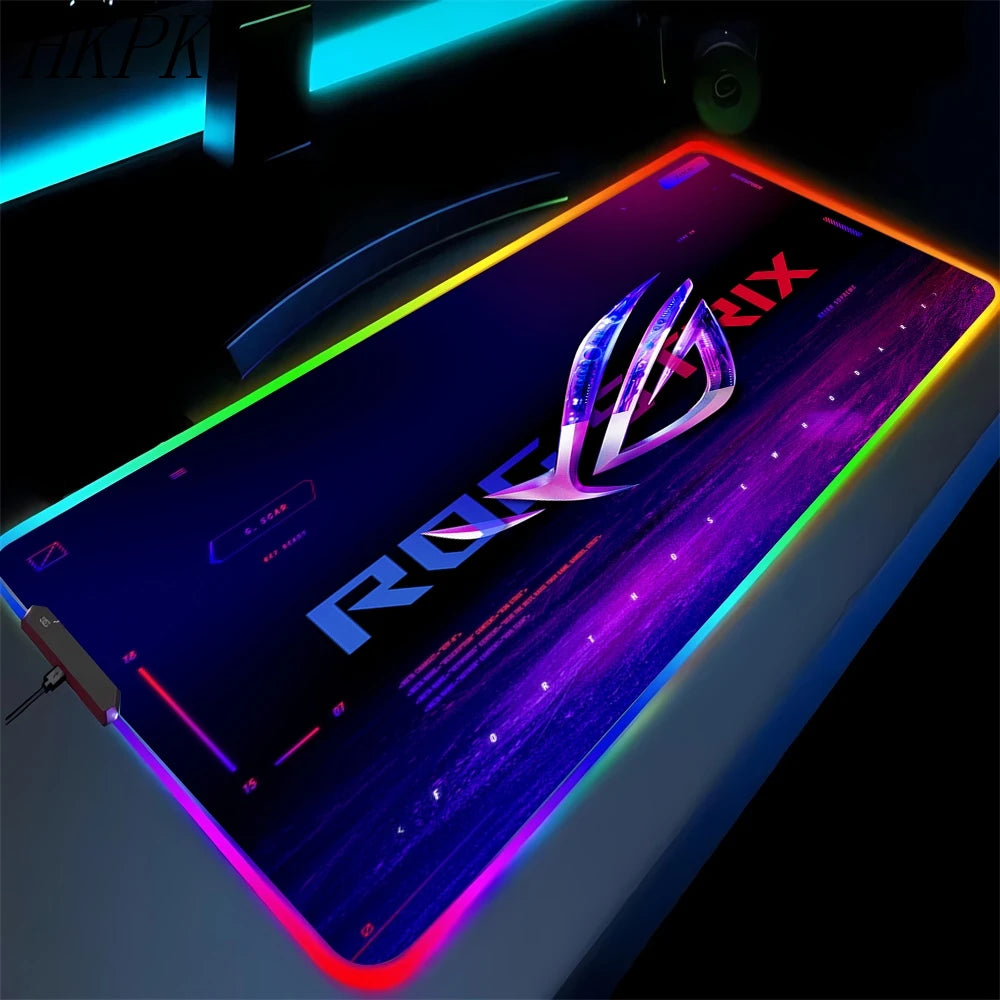 Black Mouse Pad Asus Rgb Gaming Mause Mat Anime Mats Gamer Rug Pc Xxl Cute Pads Large Game Keyboard Carpet Backlight Mousepad