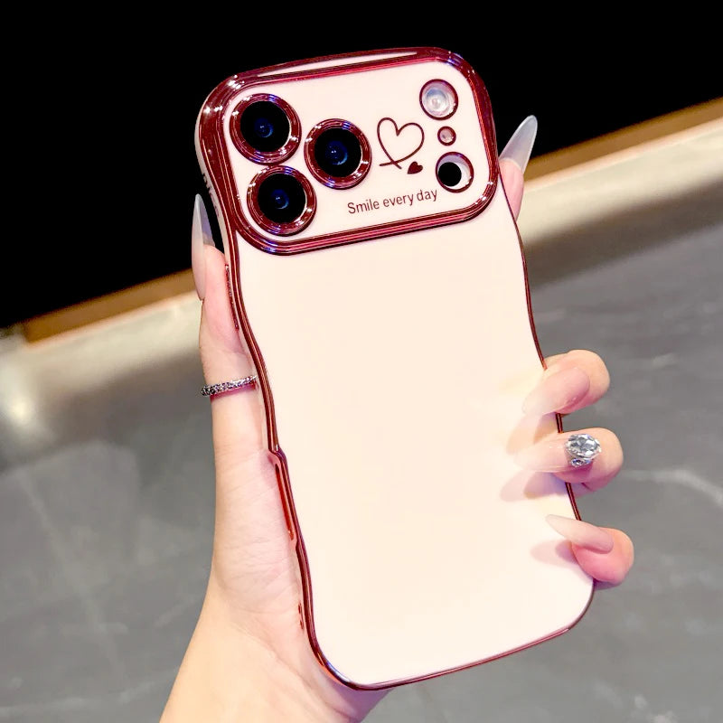 Plating Soft Wave Case For iPhone 17 Air 16E 16 15 14 13 12 11 Pro Max 17Pro 16Pro 15Pro 14Pro iPhone16 iPhone15 iPhone14 Cover