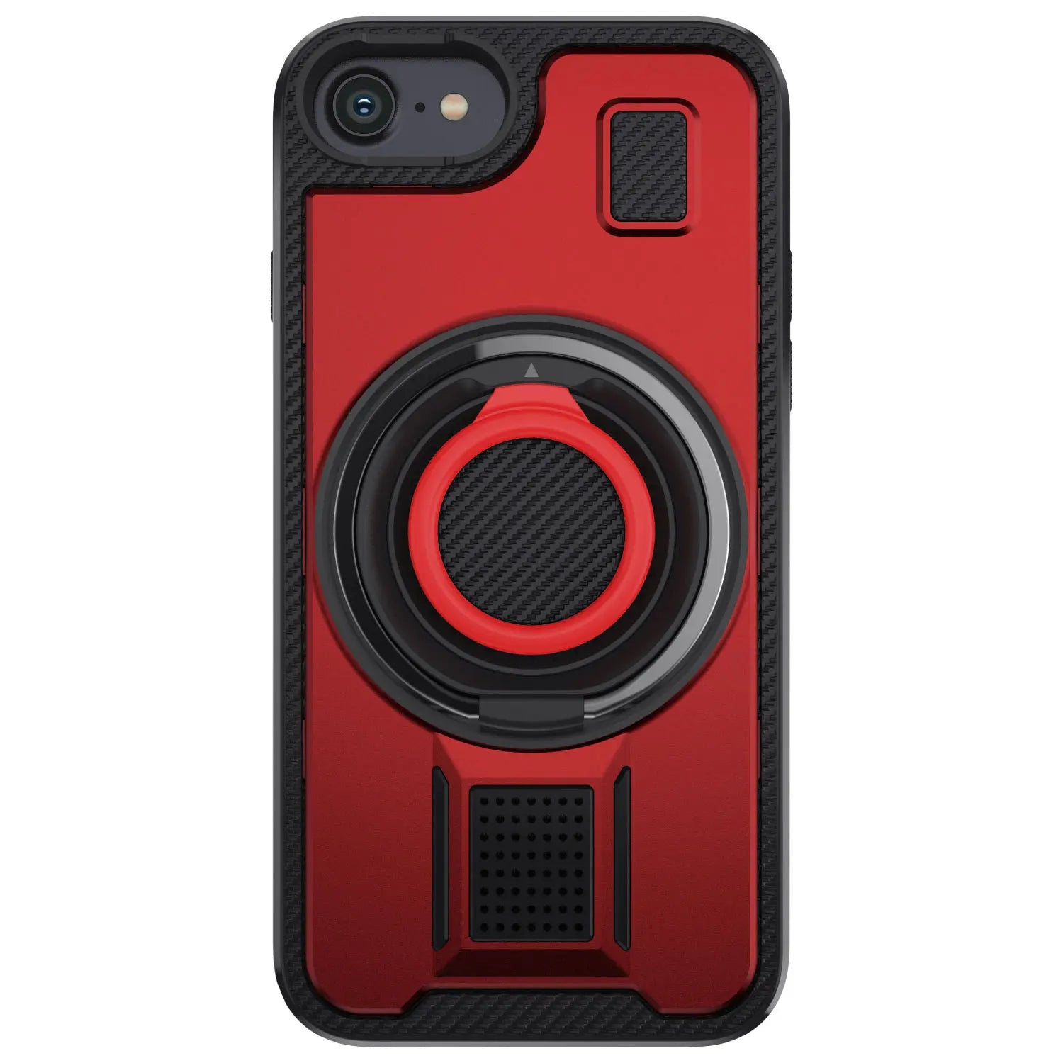 For iPhone SE 2020 iPhone SE 2022 SE 2nd 3rd Case Hybrid Shockproof Double Ring Kickstand Stand Rugged Phone Hard Slim Cover Red