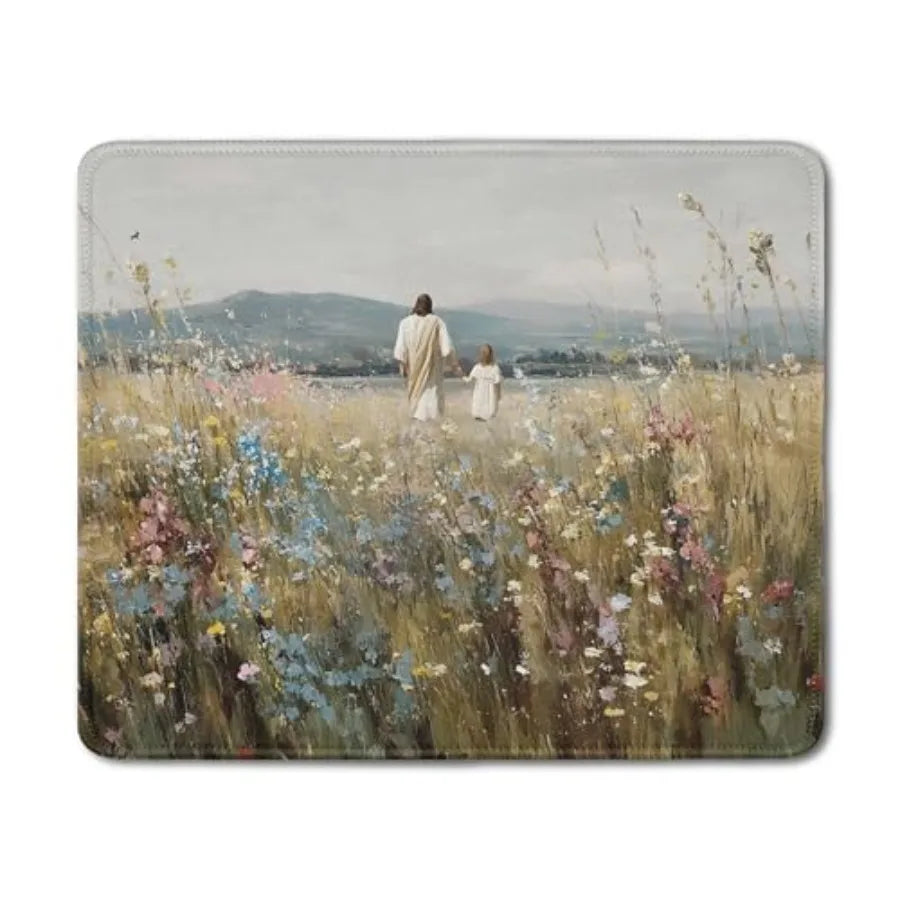 Watercolor Forest Christian Mouse Pad, Psalm 46:1Bible Verse Mouse Pads Mousepad for Desk Home Office Dorm Computers Laptop, Re
