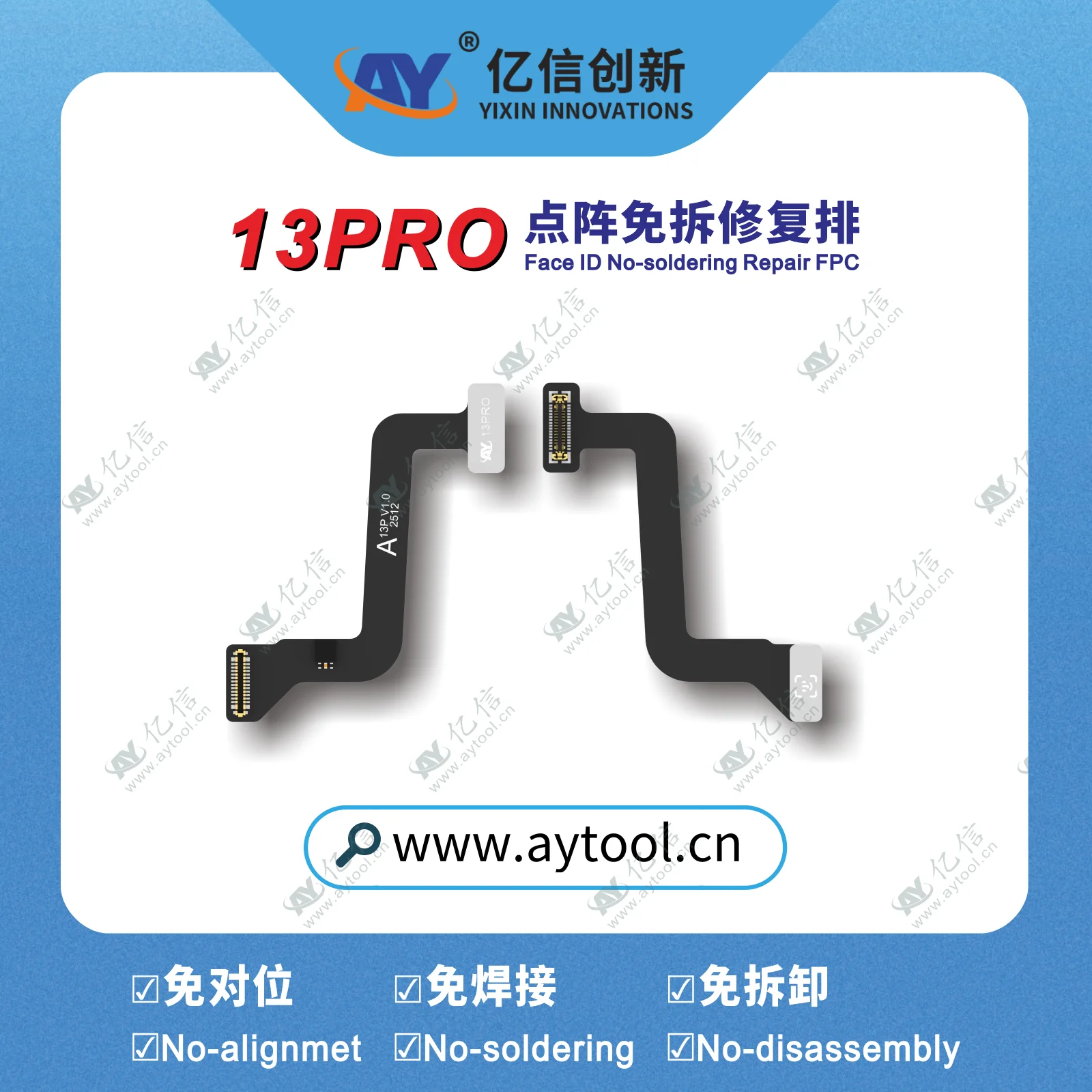 NEW AY A108 Tag Face id Flex Cable for IPhone X-11 12 13 14 15 ProMax Dot Matrix Repair No-alignment NO-soldering No-disassembly