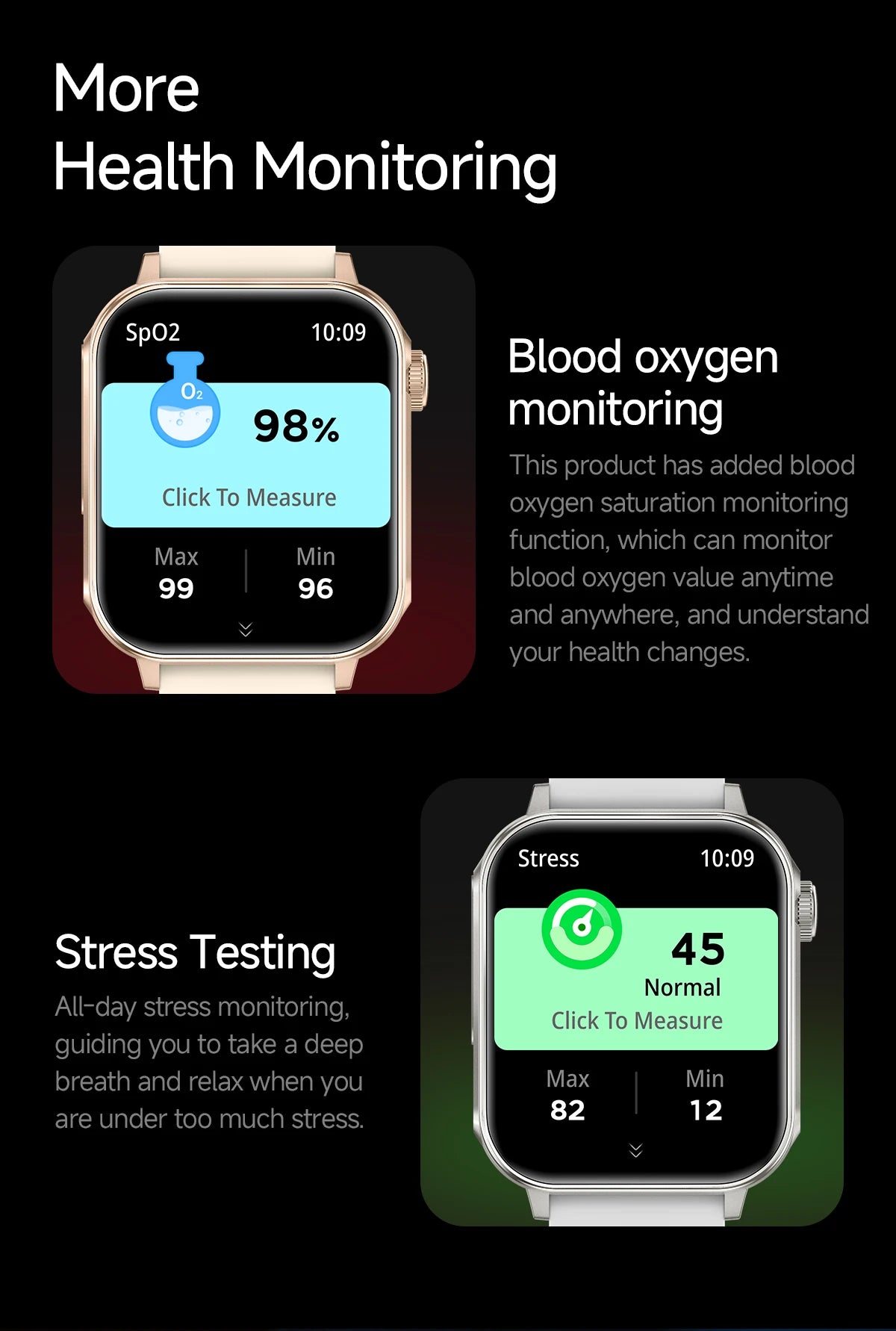 2025 New Smart Watch Men Women Type-C Charging Heart Rate LED Flashlight Bluetooth Call IP68 Waterproof SmartWatch for Android