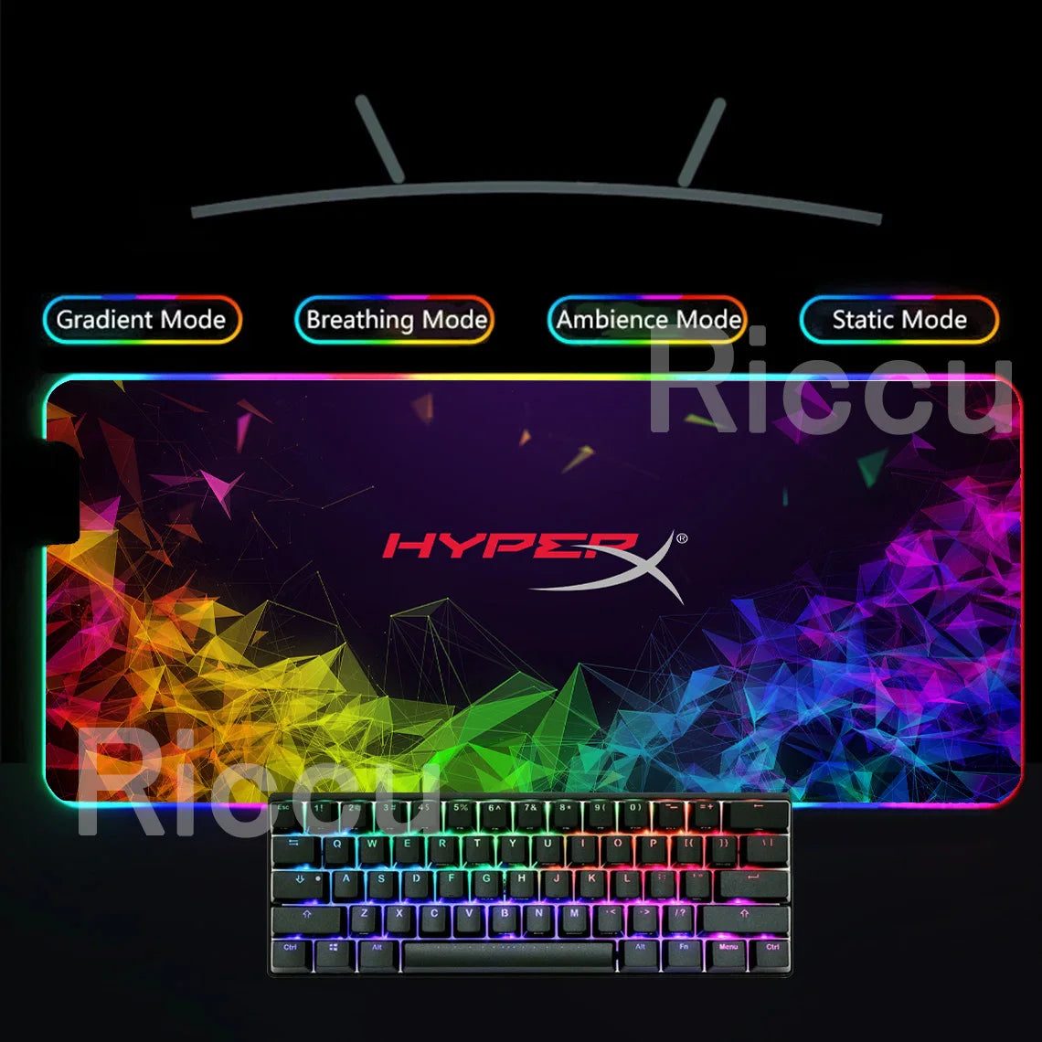 HYPERX RGB Large Mouse Pad Gaming Speed Mousepad Colorful LED Luminous XXL Game Computer Backlight Keyboard Accessories desk Mat