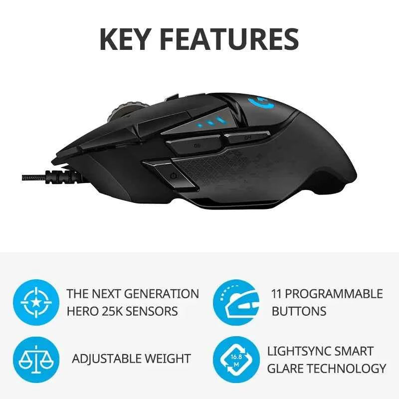 Original Logitech G502 HERO LIGHTSPEED Wired Gaming Mouse Wireless 2.4GHz HERO 25600DPI RGB Suitable For E-Sports Gamers Mouse