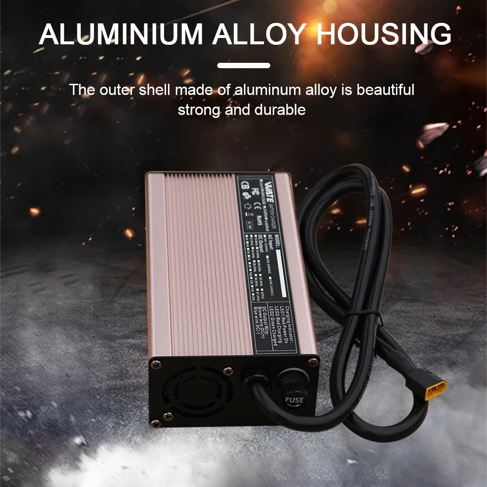 14.6V 25A Lifepo4 Charger 4S 12VCharger For Lithium iron Phosphate Battery Pack Smart Aluminum case