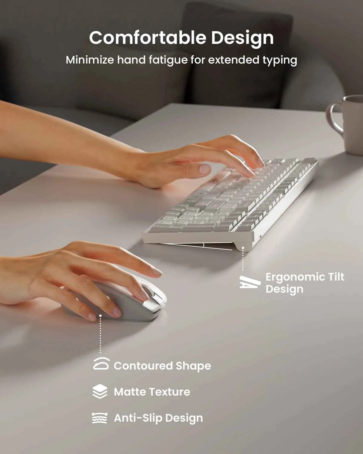 wegear KM3 Wireless Keyboard Mouse Combo 98 keys Full Size Wireless Keyboard Supports Windows/Mac OS for Notebook Laptop