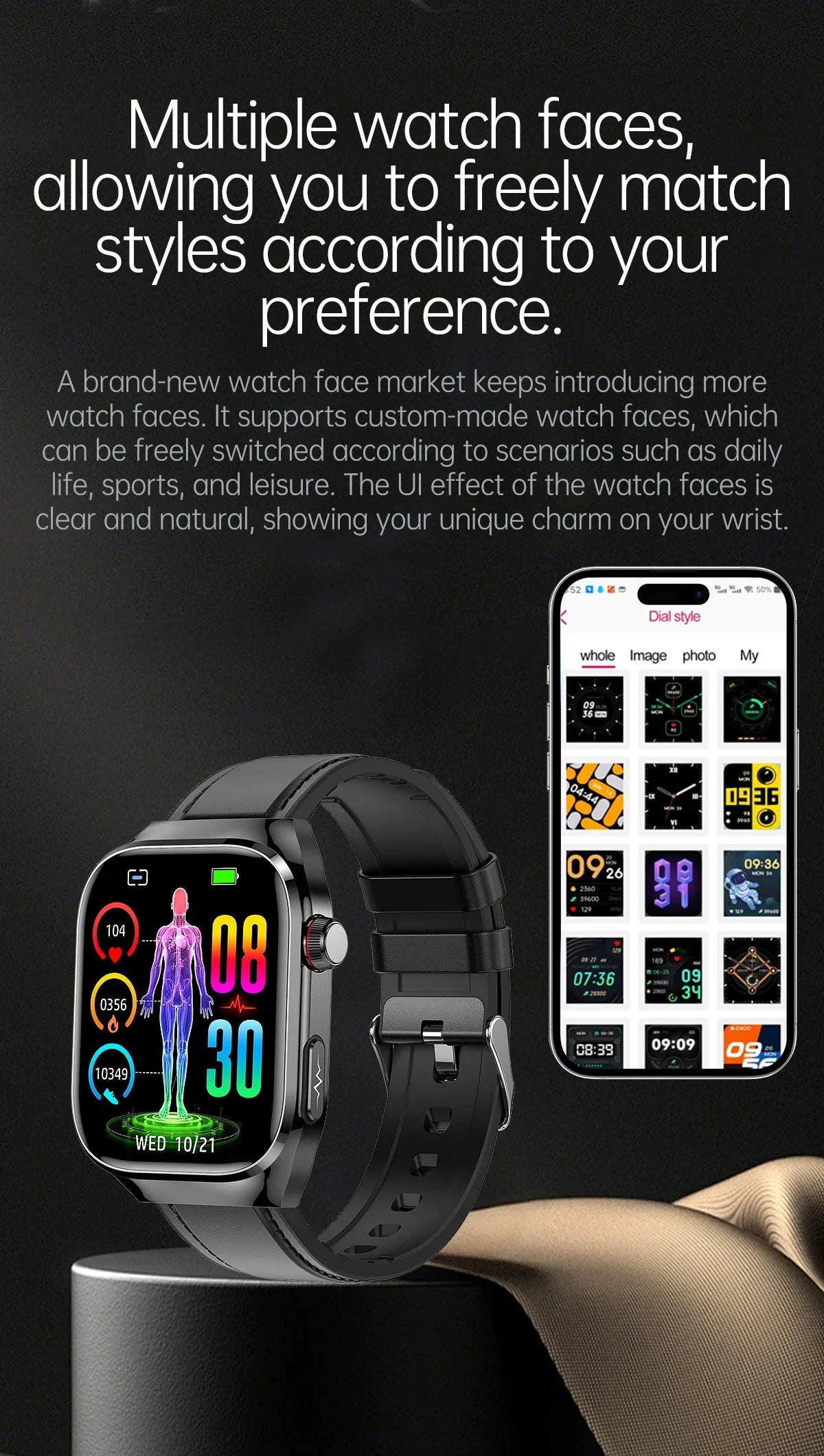 New Nursing Level Blood Pressure Laser Therapy Diagnosis Smart Watch Men Women Clock ECG+PPG Uric Acid Lipid Heart Rate Watches