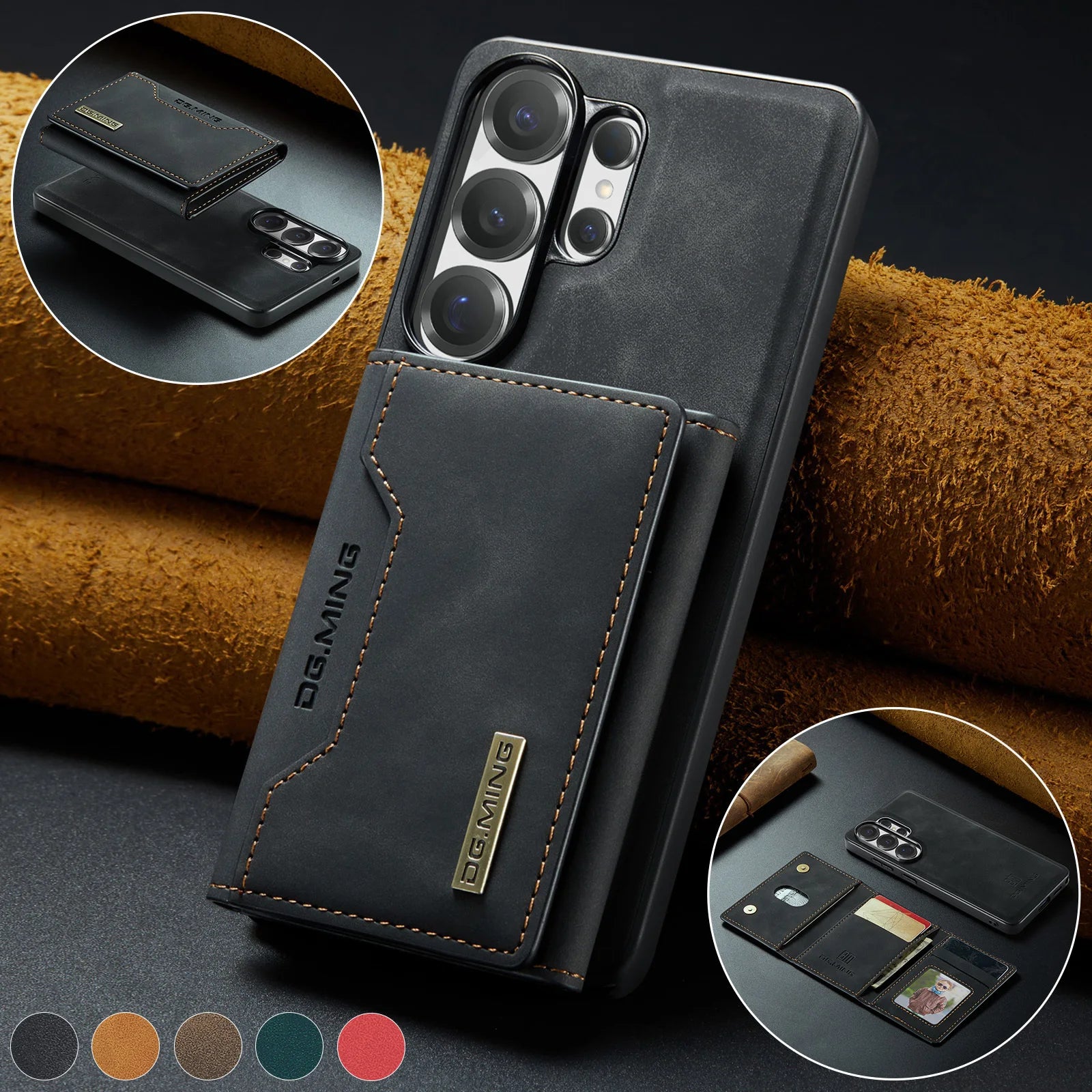 Case For Samsung S26 Ultra Plus Premium Faux Leather Flip RFID Protective Cover with Magnetic Card Function Cover Phone Case