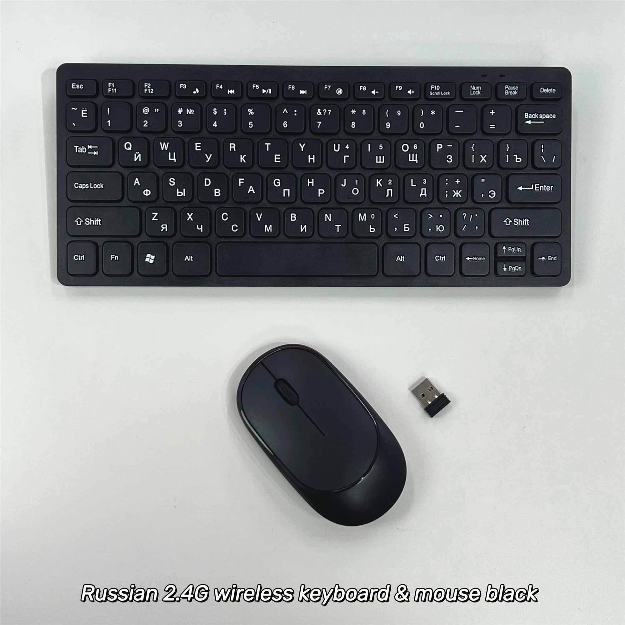 Russian 2.4G Wireless Keyboard and Mouse Protable Mini Keyboard Mouse Combo Set For Notebook Laptop Mac Desktop PC Computer
