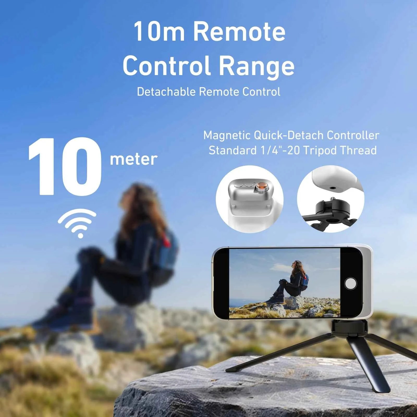 Magnetic Phone Camera Grip Smart Phone Holder With Remote Control Shooting Aid Handle Compatible For Iphone, Huawei, Samsung