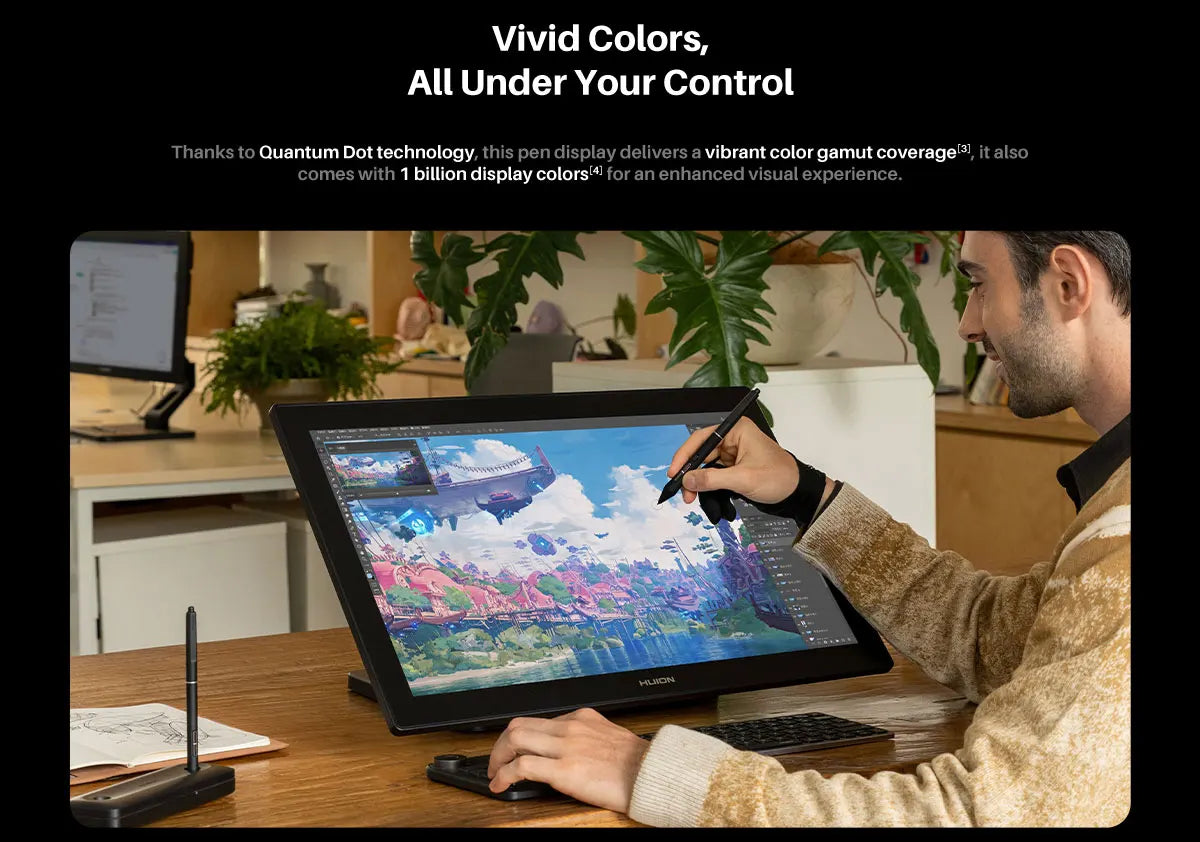 HUION KAMVAS Pro 24 (Gen 3) 4K UHD Touch Drawing Tablet with Screen, Pentech 4, 16K Pressure Levels, Pen Display with Dual Pen