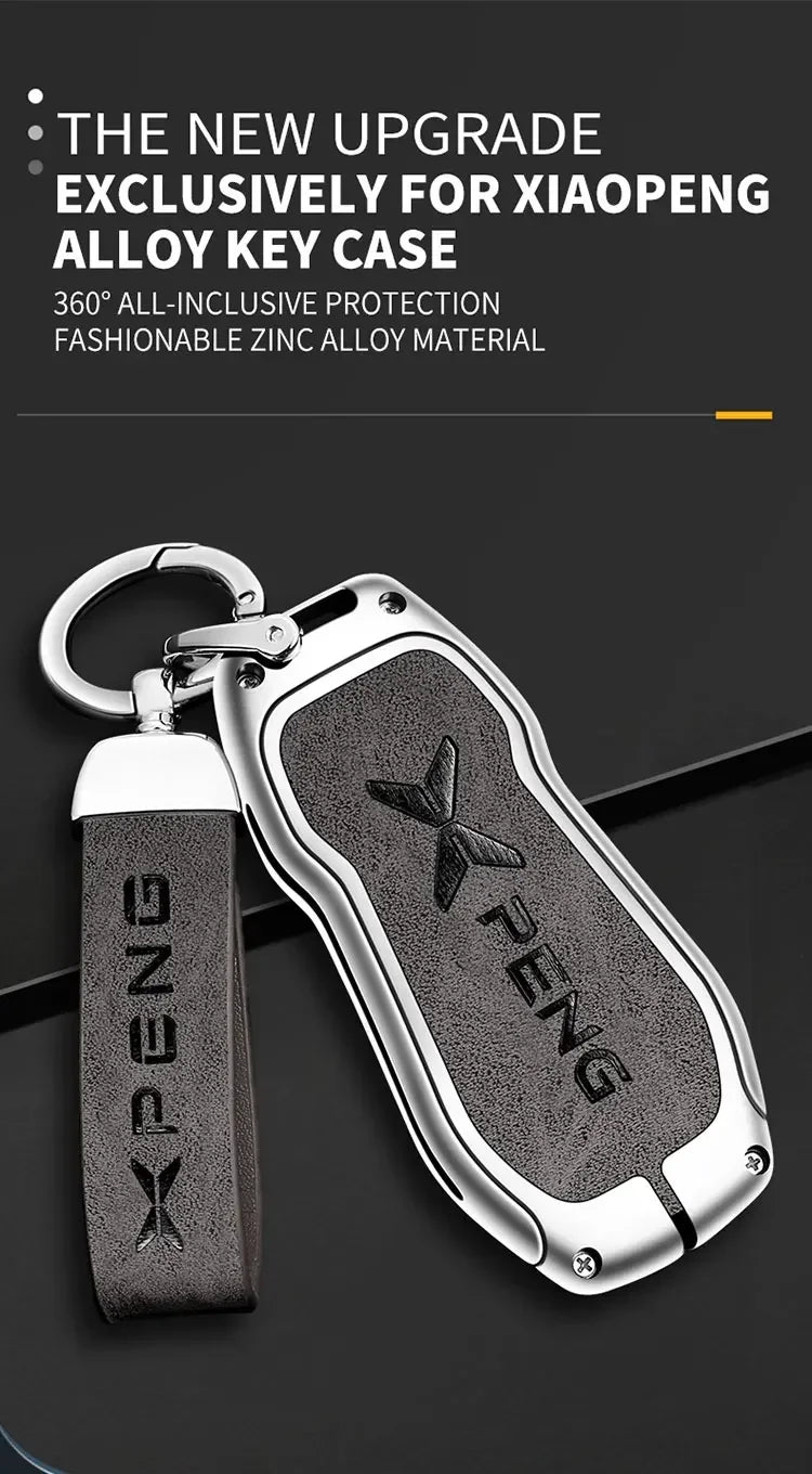 Metal Car Key Fob Cover Case Shell For Xpeng Xiaopeng P5 P7 G9 G3i Holder Interior Keychain Leather Accessories