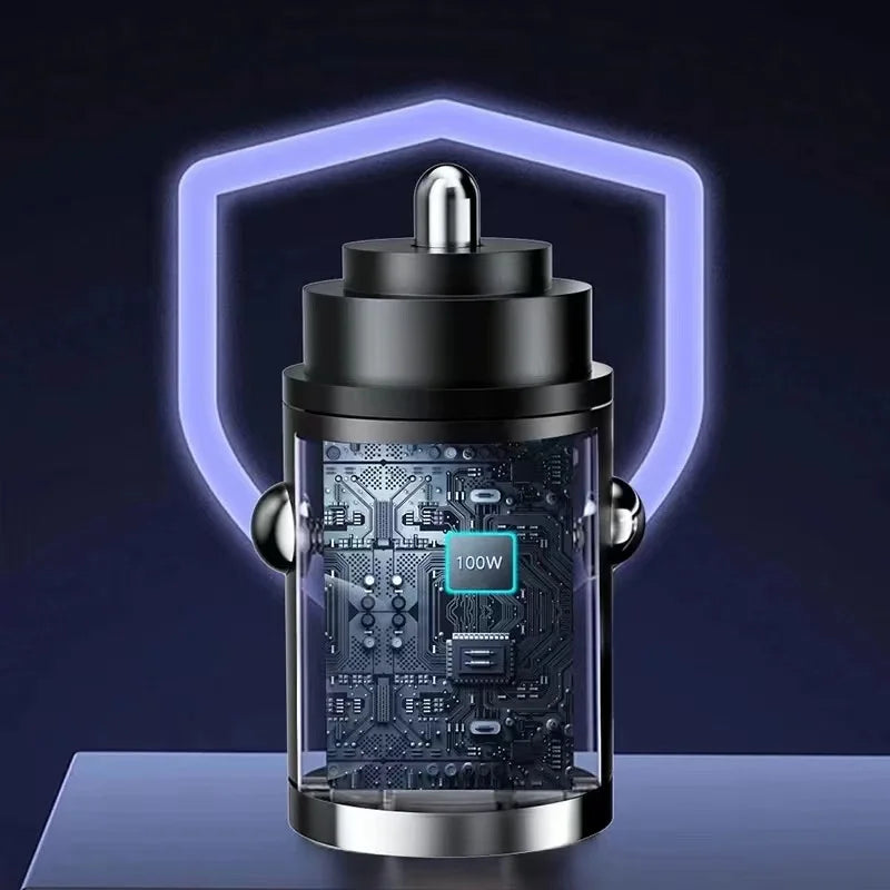 100W USB Car Charger Lighter Fast Charging USB Type C Car Phone Charger Adapter for iPhone Xiaomi Samsung Quick Charge 3.0 QC3.0