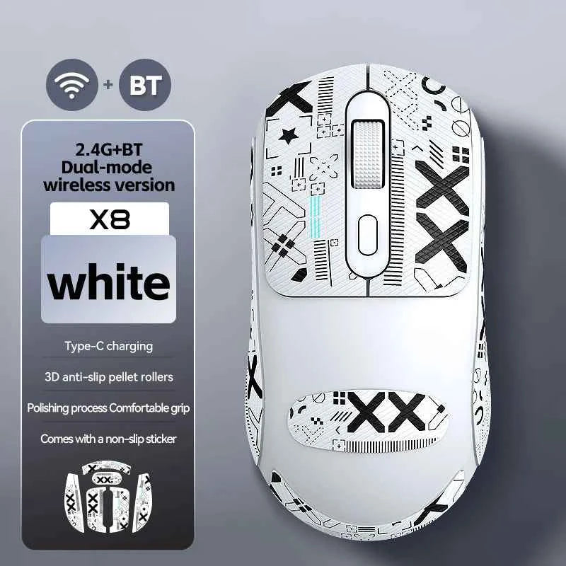 Warvank X8 Wireless Gaming Mouse 500mAh TYPE-C Rechargeable Mouse Suitable for Laptop Desktop Computers