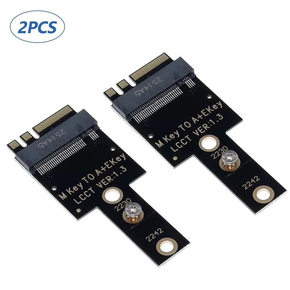 M.2 WiFi Wireless Network Card A+E Key Bit to 2230 2242 NVME Hard Drive M.2 NGFF SSD Adapter Card for Mini PC