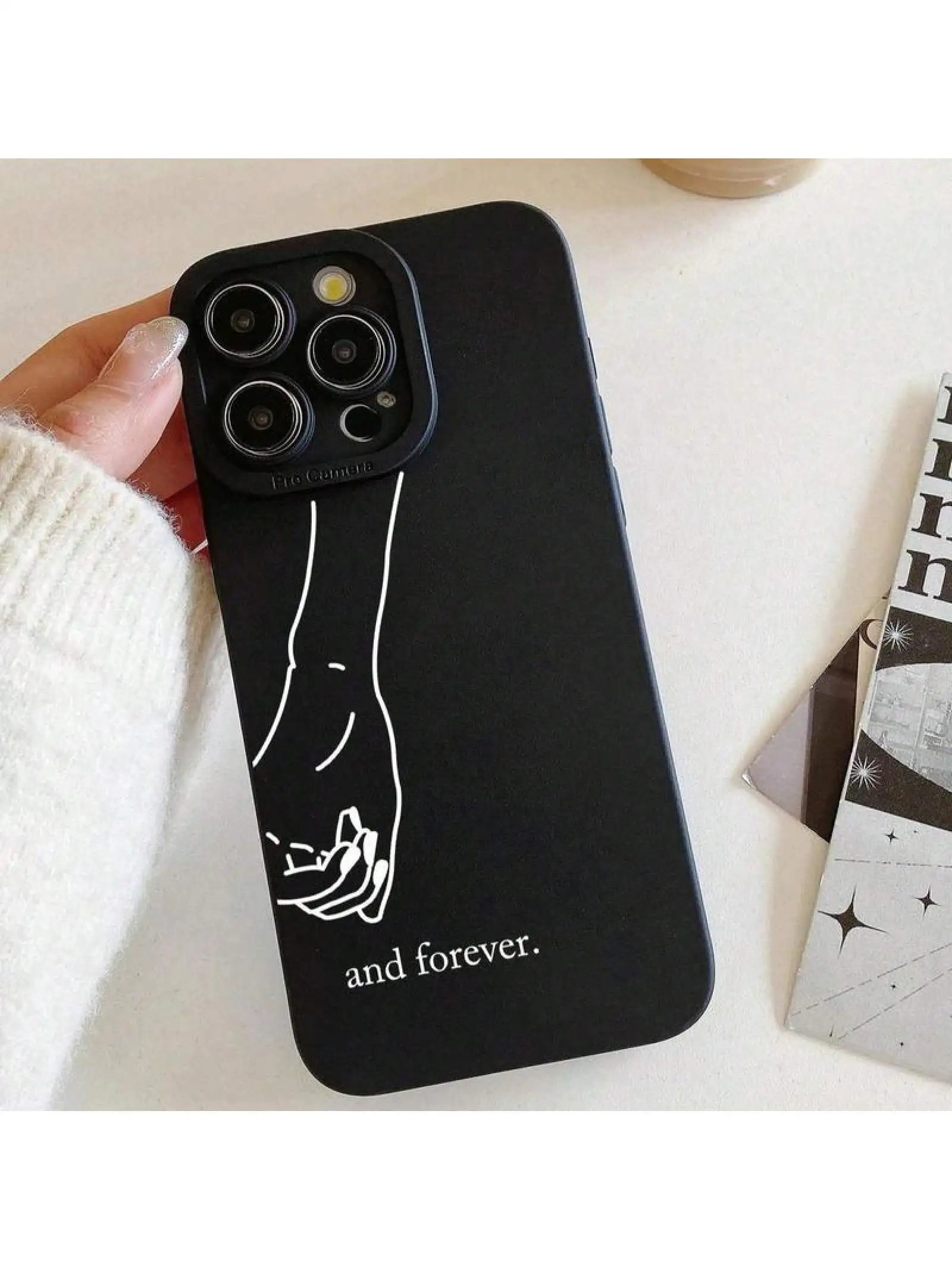 Couple Hand Pattern Phone Case, Cute Phone Protective Cover, Phone Compatible With IPhone 11 12 13 14 15 16 Pro Max, Protector