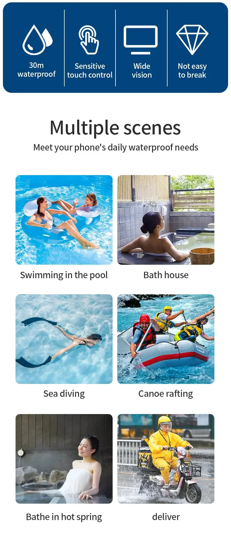 Waterproof Case for iPhone 16 15 14 Samsung S24 23 Ultra Pro Max Plus Large Capacity Swimming Underwater Diving Cover Pouch \';[