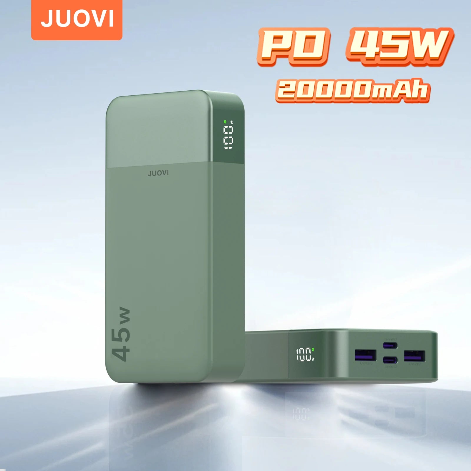 JUOVI 45W 20000mAh Power Bank Super Fast Charging Portable Powerbank for iPhone 17 Samsung S26 Pocket-Sized Portable Charger