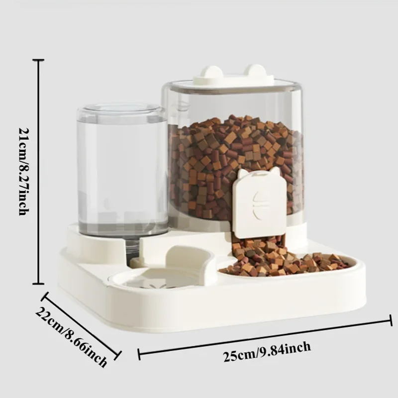 Automatic Cat Feeder Water Dispenser 2-in-1 Pet Food Container Gravity Feeding Bowl for Cat Dog Pet Supplies