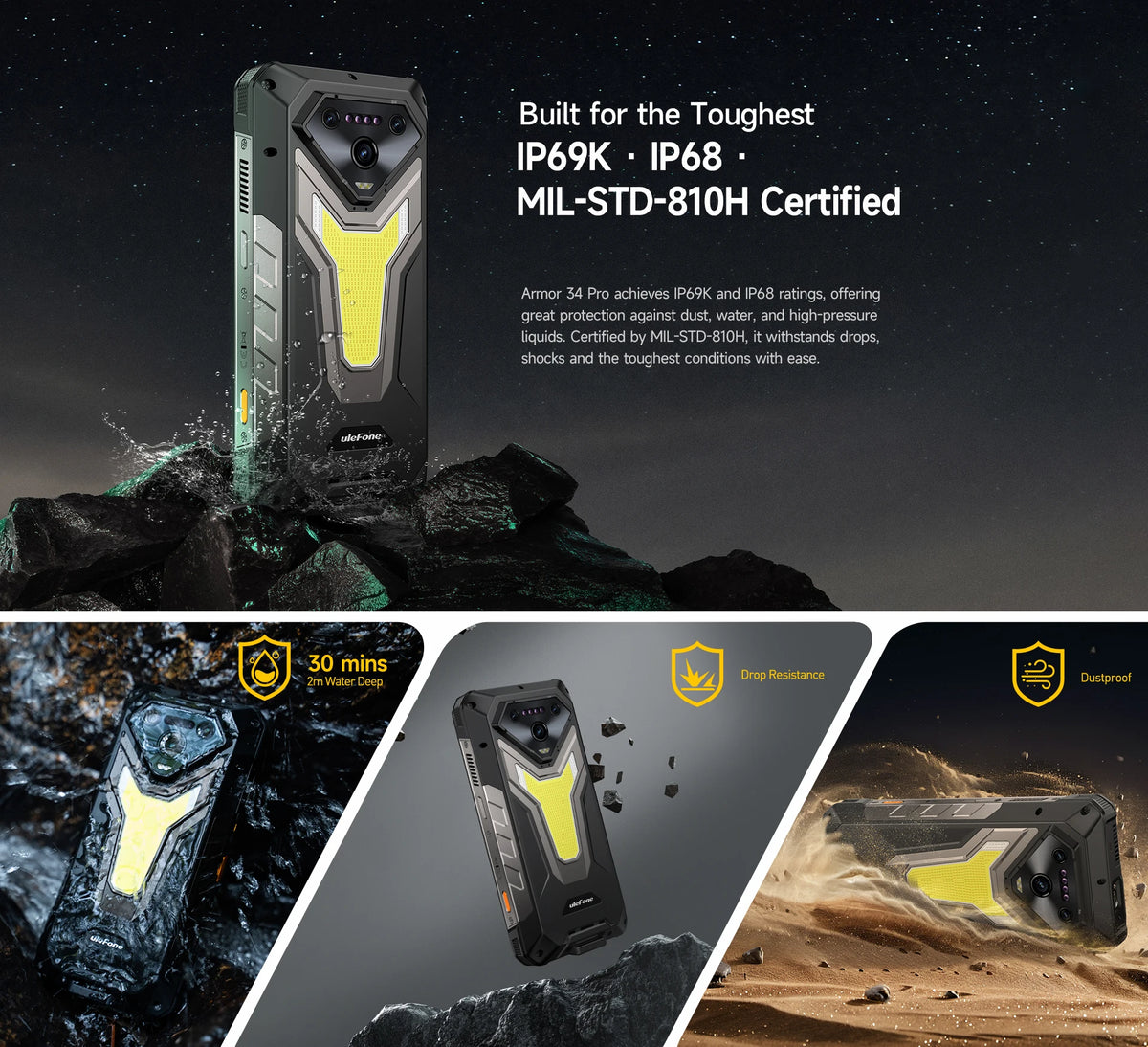 Ulefone Armor 34 Pro Plus 5G AI Rugged Phone  6.95