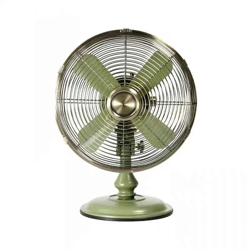Vintage Desk Fan 12 Inch – Retro Metal Bladeless Fan with 3 Speeds, Quiet Desk Fan for Home Office Classic antique fan
