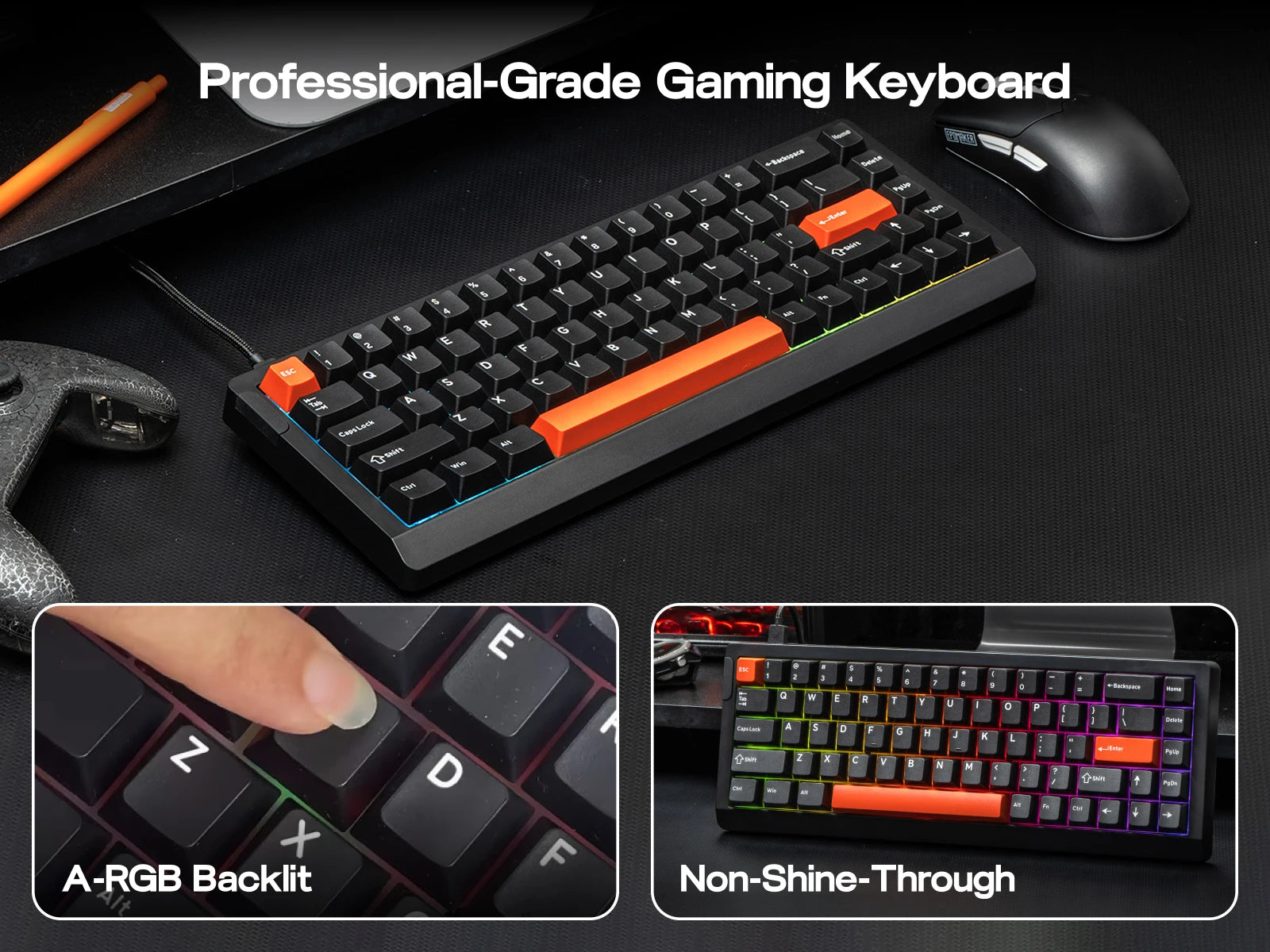 EPOMAKER HE68 Lite 65% Layout Tray-Mounted Wired Hall Effect NKRO Magnetic Keyboard DKS SOCD 8kHZ Polling Adjustable Actuation