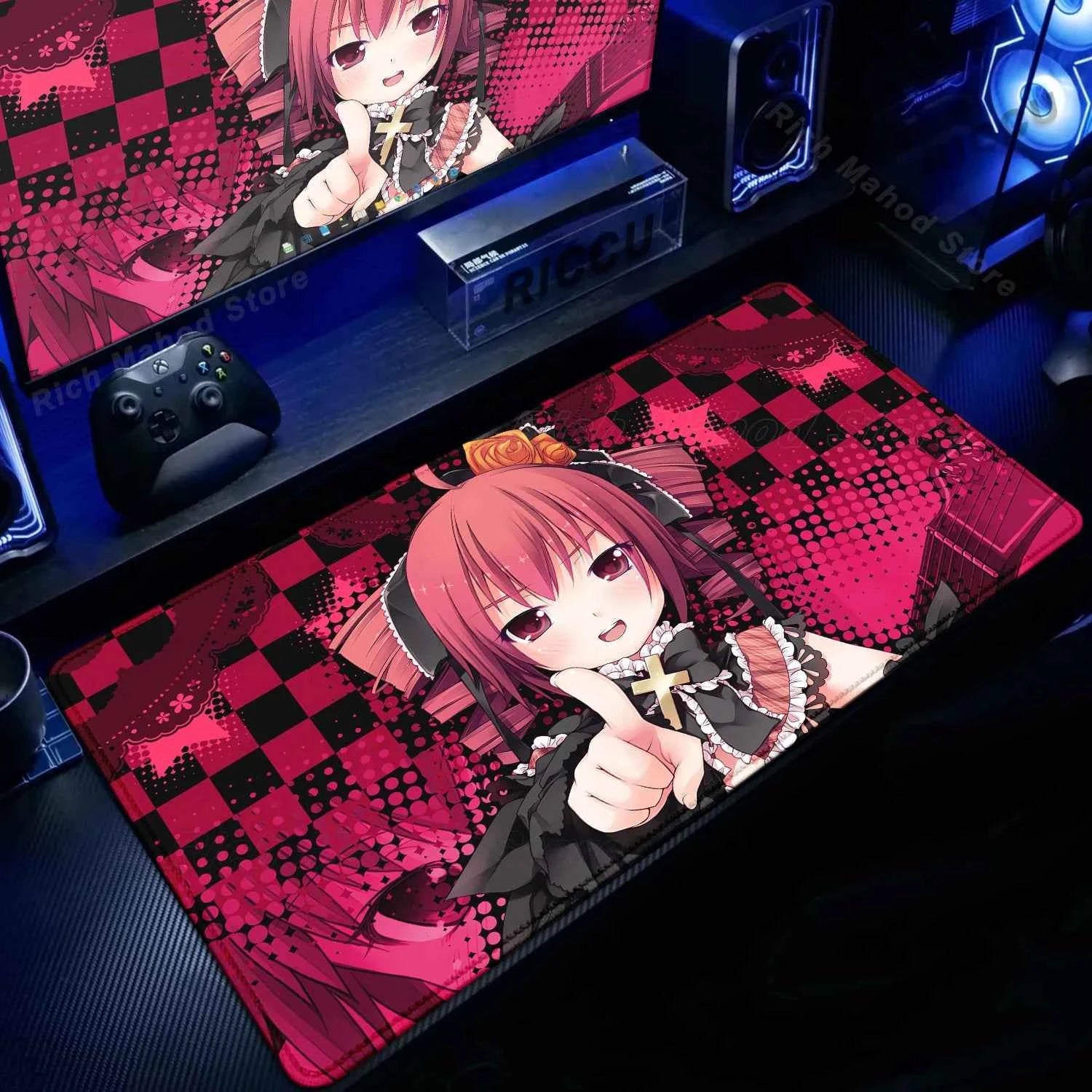 Cute Anime Girl K-Kasane Teto Mousepad Large Gaming Mouse Pad LockEdge Computer Keyboard Desk Mat PC Cabinet Tablepad XXL Mats