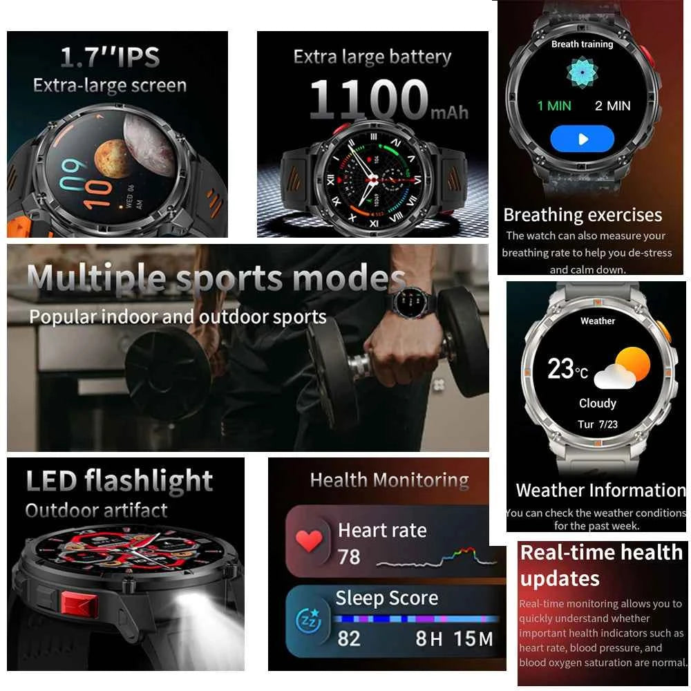 2026 New T-Rex3 Pro 1100mAh Battery Smart Watch GPS path 5ATM Waterproof Sports Run tracker Outdoors Compass Military Smartwatch