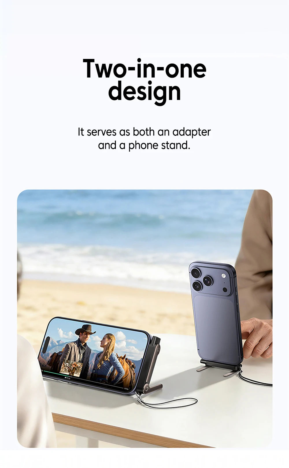 240W 2 in 1 Portable Foldable Phone Stand Fast Charging OTG Type-C Male to USB-C Female Converter For iphone17 16 Samsung