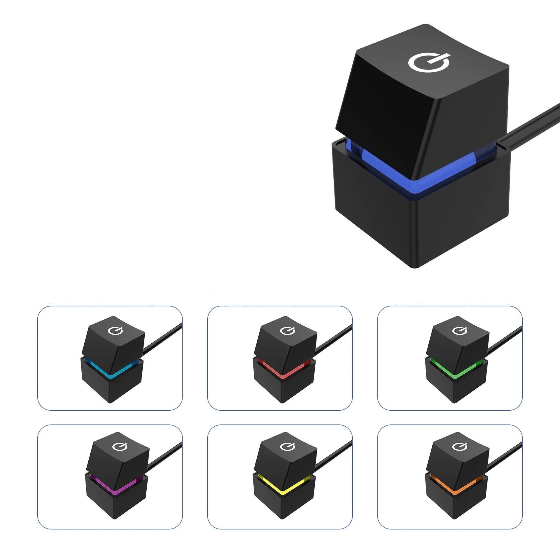 2M RGB LED Lights Computer Desktop Switch PC Motherboard External Start Power On/Off And Reset Button Extension Cable Key Switch