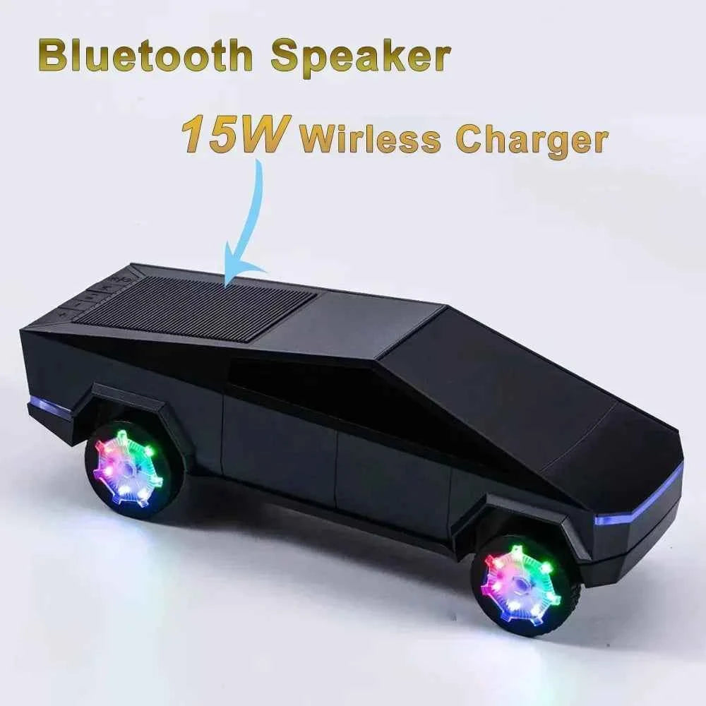 2026 Cybertruck Car Model Wireless Bluetooth Speaker Stereo Sound Bass Woofer Hifi Music Active USB TF AUX Fm BT RGB Toy Gift
