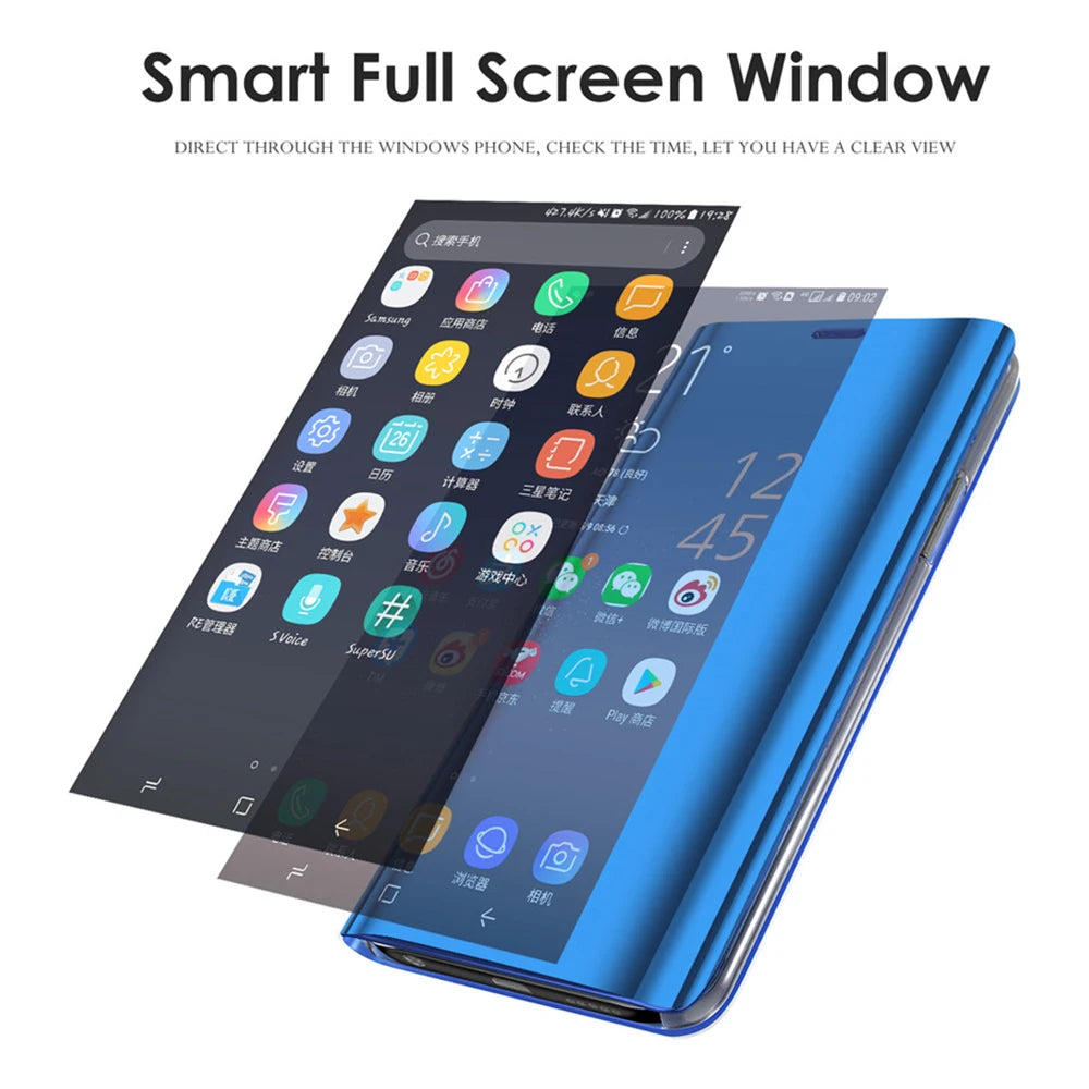 Mirror Flip Case for Samsung Galaxy S25 S24 Ultra S23 FE S22 S20 S21 Plus Back Cover for Galaxy S10 Plus S10e 5G Case