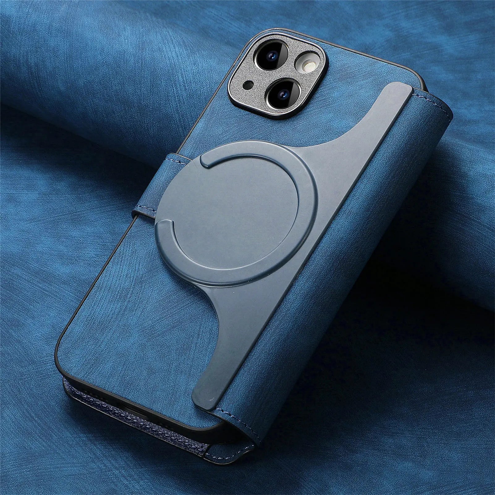 For iPhone 15 14 13 12 11 XS Max XR 8 7 6 Plus Wallet Case, Zipper Storage Design, Detachable Magnetic Flip Folio Cover