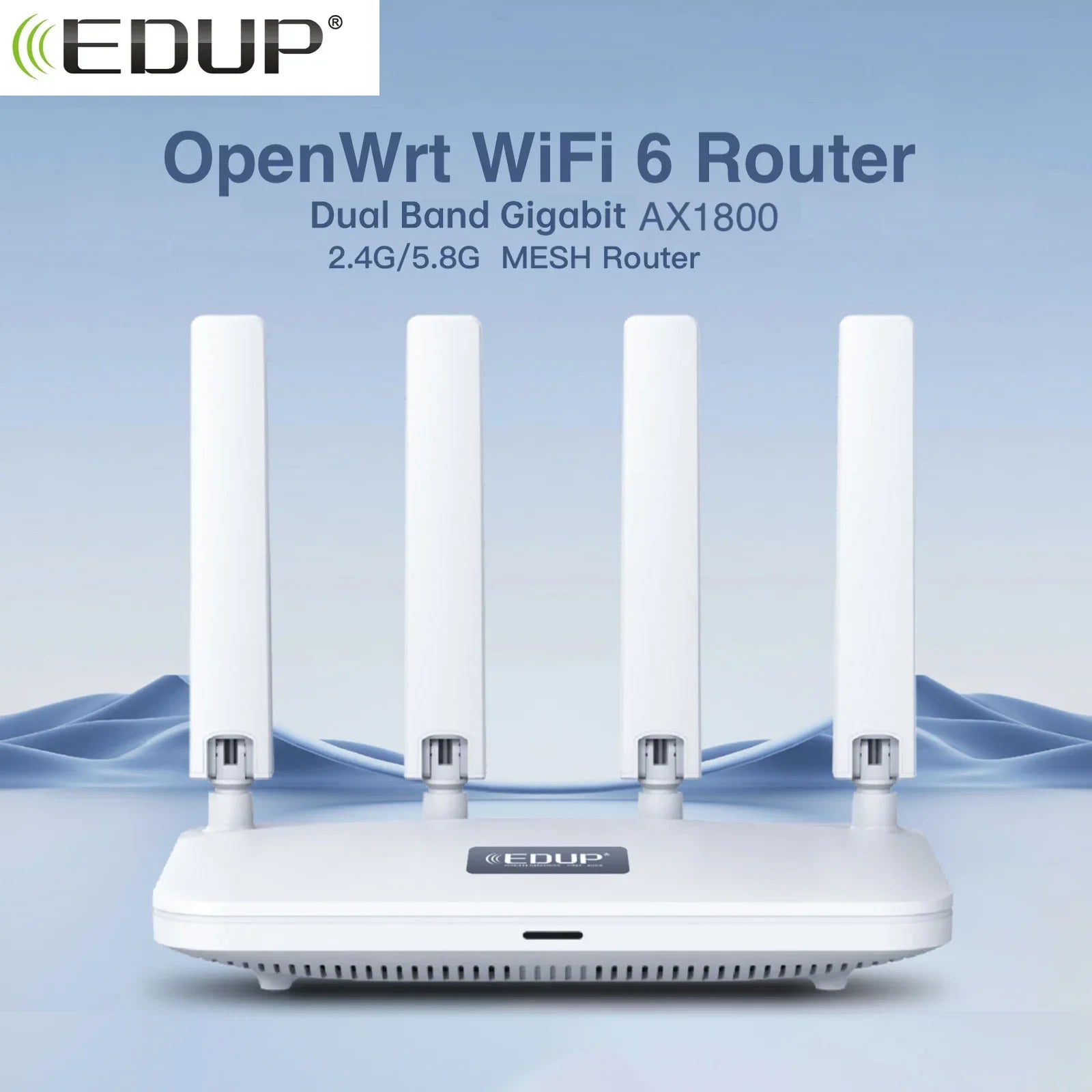 EDUP 2960S Router Wifi 6 Mesh Router AX1800 2.4GHz 5GHz Dual Band Gigabit Wireless Routers High Gain Antennas Strong Signal - WinSupport Tech
