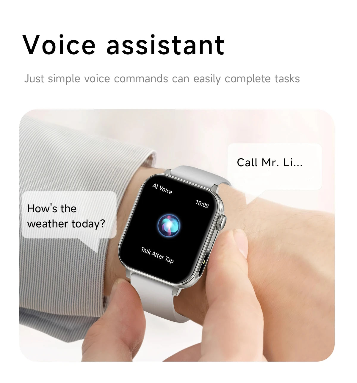 2025 New Smart Watch Men Women Type-C Charging Heart Rate LED Flashlight Bluetooth Call IP68 Waterproof SmartWatch for Android