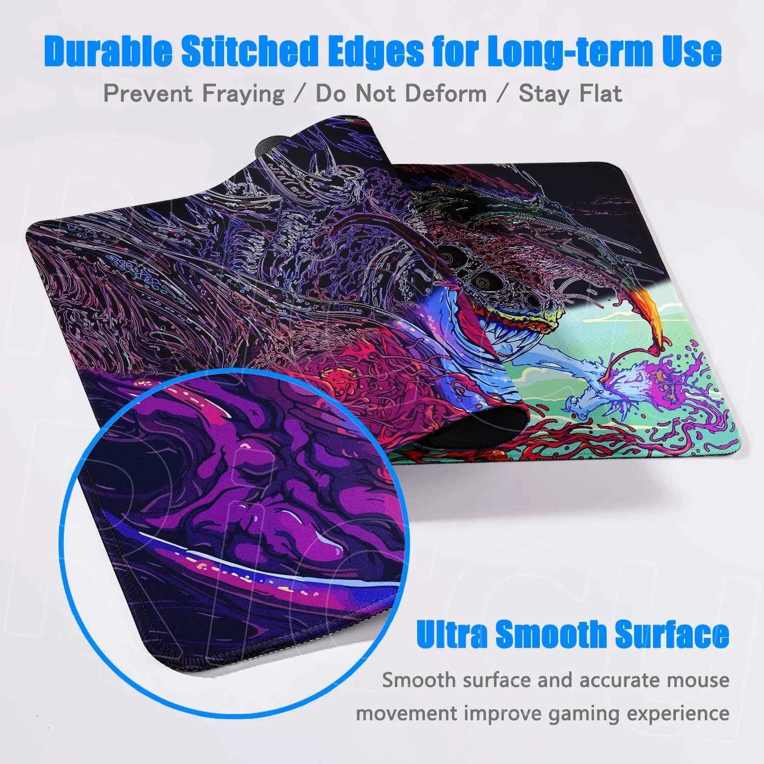 60x35cm Company Office Mice Extend Carpet XXL Hyper Beast Non-slip Rubber Mouse Pad Keyboard Gaming Accessories Cool Monster Mat