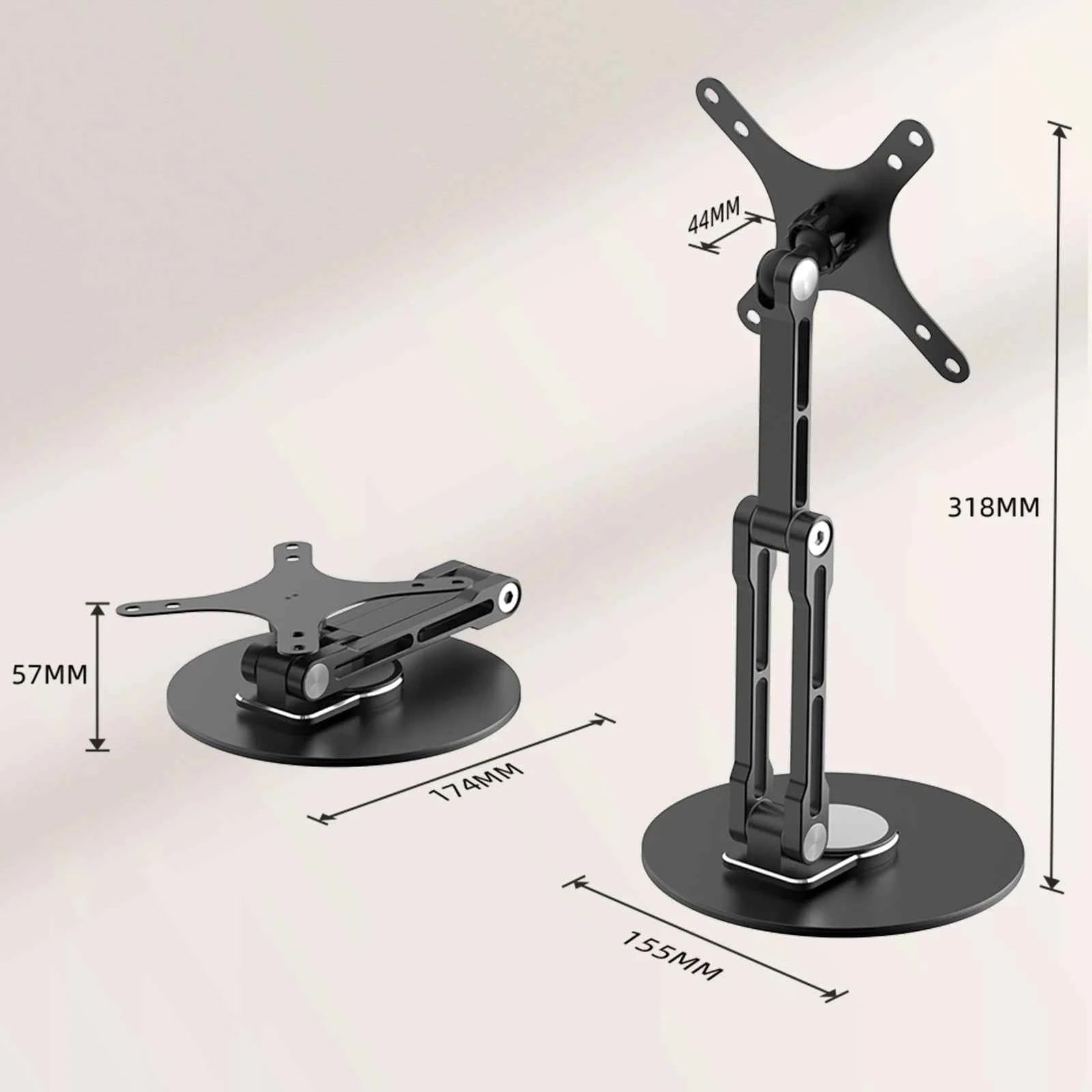 UPERFECT VESA Monitor Desk Mount Single Monitor Stands Freestanding Fits 12'' to 22'' Computer Screen with Height Adjustable