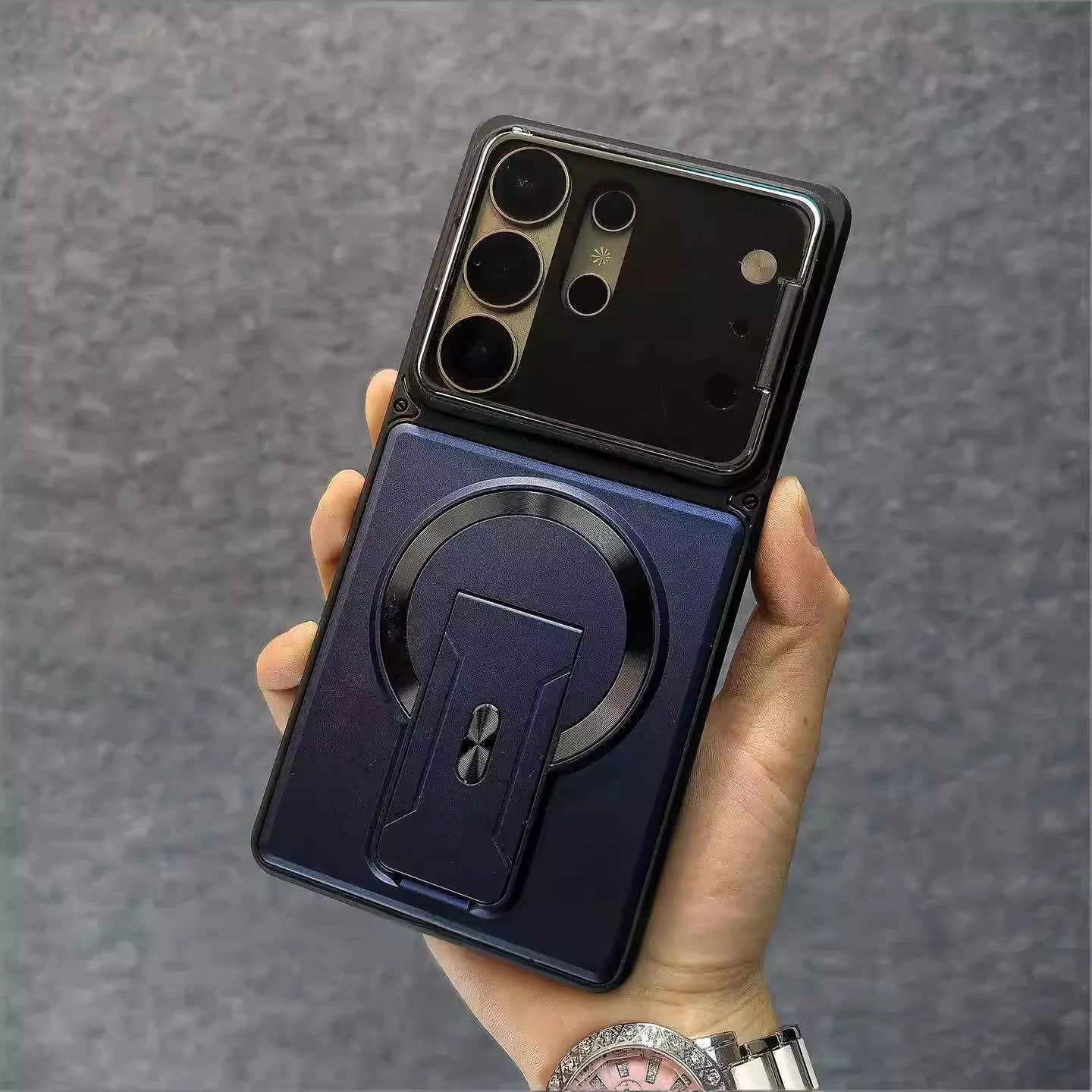 Fashion Lens Protection Case for Samsung Galaxy S26 S25 S24 S23 Ultra A57 A56 A37 A36 A17 A16 Invisible Kickstand Magnetic Cover