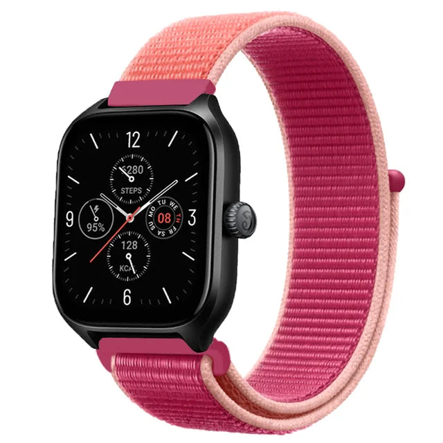 20mm 22mm Nylon Loop Strap for Amazfit GTR 42 47mm/GTR2/2e/3/3 Pro/4/GTS/GTS2/mini/3/4 Bracelet for Amazfit Bip-U-S/Stratos 2 2S