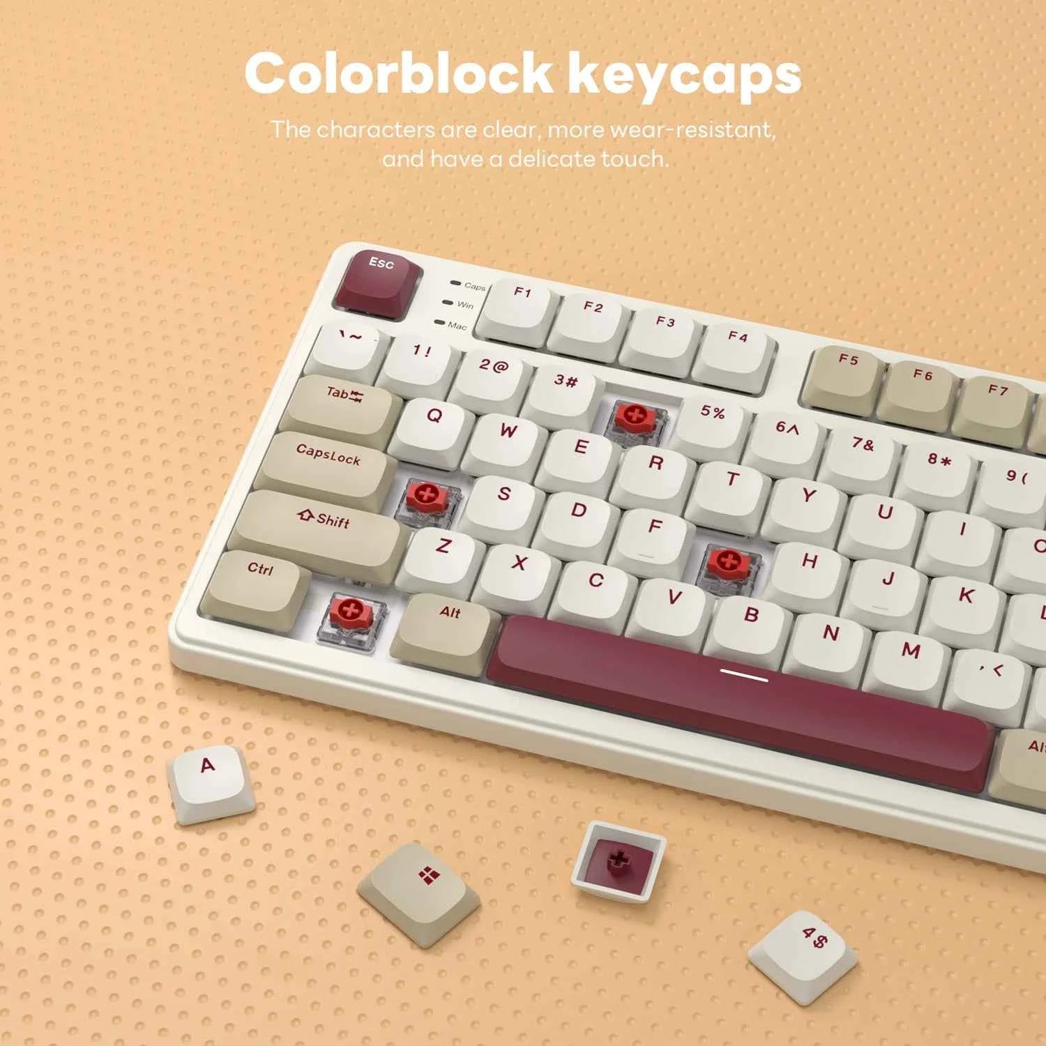RK N80 Royal Kludge Gamer Keyboard 2.4G Wireless/Bluetooth/USB-C With 80% RGB Backlit Mechanical Keyboard Low Profile TFT Screen