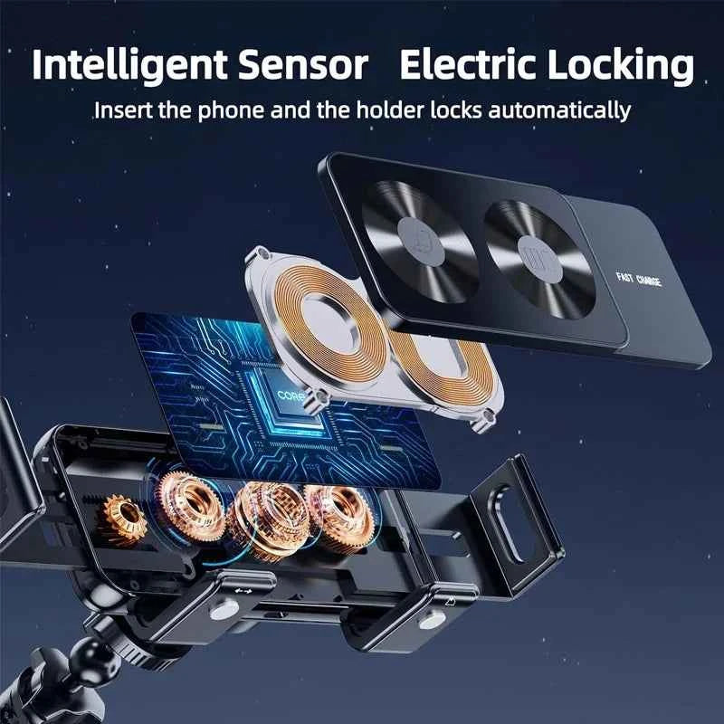 Dual Coil Fold Screen Car Wireless Charger For Samsung Galaxy Z Fold 7 6 5 4 S24 Flip iPhone 17 Pro Max Phone Holder Stand Mount