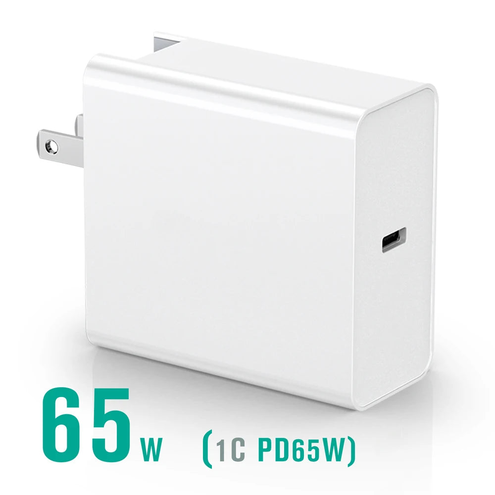 65W 20V 3.25A USB Type C PD Charger USB C Power Laptop Adapter for Macbook Pro ASUS Huawei Lenovo Matebook HP DELL XPS Notebooks