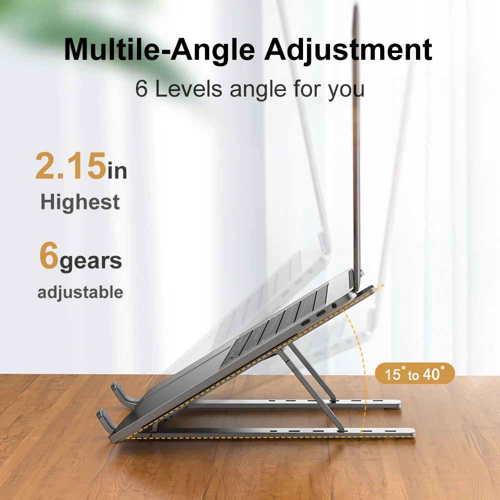Portable Laptop Stand Aluminum Notebook Support Computer Bracket MacBook Air Pro Holder Accessories Foldable Lap Top Base For Pc - WinSupport Tech