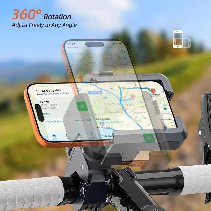 Anti-Vibration Motorcycle Phone Mount Camera Friendly Anti-Shake Bicycle Handlebar Holder with Secure Lock Universal E-Bike Scoo