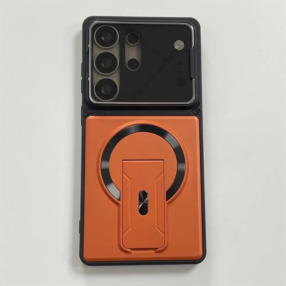 Luxury Invisible Kickstand Magnetic Case for Samsung Galaxy S26 S25 S24 S23 Ultra A57 A56 A37 A36 A17 A16 Lens Protection Cover