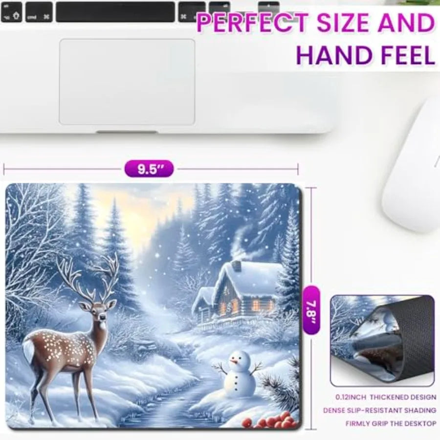 Mouse Pad, Snowy Moutain Scenery Patterned Mouse Pad Non-Slip Rubber Base Mousepad Waterproof Gaming Mice Pad for Computers Lap